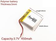 Bateria 3,7v 450mah 5mm X 30mm X 30mm