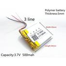 Bateria 3,7v 5mm X 30mm X 30mm Com 450mah E 3 Fios