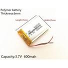 Bateria 3,7v 600 Mah Com 2 Fios 6mm X 25mm X 35mm Bateria 3,7v 600 Mah Com 2 Fios 6mm X 25mm X 35mm