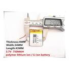 Bateria 3,7v 750mah 4mm X 34mm X 43mm Powerpack Gps Tc 5098