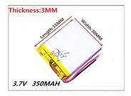 Bateria 3mm X 30mm X 35mm 3,7v 350mah Mini