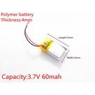 Bateria 401215 3,7v 60mah 4mm X 12mm X 15mm 2 Fios Bateria 401215 3,7v 60mah 4mm X 12mm X 15mm 2 Fios