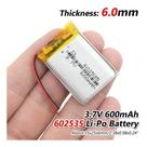 Bateria 600 Mah 3,7v 2 Fios 6mm X 25mm X 35mm Bateria 600 Mah 3,7v 2 Fios 6mm X 25mm X 35mm