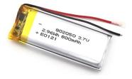 Bateria 802050 C/ 800mah 8mmx20mmx50mm 2 Fios 3,7v - Bateria 802050 C/ 800mah 8mmx20mmx50mm 2 Fios 3,7v -