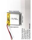 Bateria 803030 3,7v 800mah 8mm X 30mm X 30mm 2 Fios