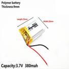 Bateria 902025 com 380mah 9mmx20mmx25mm 2 fios 3,7v