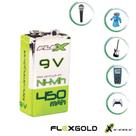 Bateria 9v Recarregável Flex Gold Violão Microfone