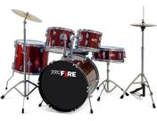 Bateria acústica profire bum 20 pratos e banco cromada