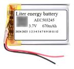 Bateria Aec503245 670mah 2 Fios P/ Fone W820nb Bateria Aec503245 670mah 2 Fios P/ Fone W820nb