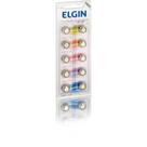 Bateria Alcalina LR44 Elgin 82194 - Cartela com 10 - Substitui A76, LR1154, 357, AG13, A76, SP76