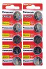 Bateria CR2032 3V Lithium Panasonic 3V Moeda 10 Pilhas Bateria CR2032 3V Lithium Panasonic 3V Moeda 10 Pilhas