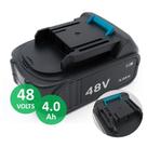 Bateria De Lítio 48v 4Ah Universal Recarregável Para Furadeiras Parafusadeira BATLUATEK48V4A