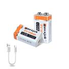 Bateria de lítio recarregável de 9V 1200mAh USB Quick Charge