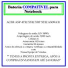Bateria de Nb Compatível p/ Acer 4732 5332 5517 5532 10.8v 5200mAh As09a31