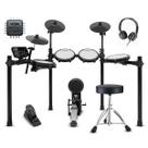 Bateria Eletrônica Voik BOOST700 MIDI USB Pad Mesh 8 Peças 15 Kits Caixa Dual Zone Kick Pad Baqueta Profissional Cor Preto Bivolt 110v 220v