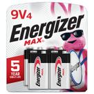 Bateria Energizer MAX 9V alcalina, pacote com 4
