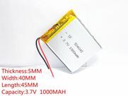 Bateria Gps 1000 Mah 3,7v 5mm X 40mm X 45m 2 Fios