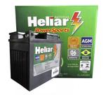 Bateria Heliar HTZ6L Moto 5ah Selada AGM Honda Titan/Fan/Biz/Bros Yamaha Ybr Fazer