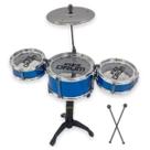 Bateria Infantil Azul Mini Drum Com Pedestal Para Prato