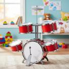 Bateria Infantil De Brinquedo Musical Jazz Drum Cor:Vermelho