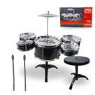 Bateria infantil musical com baqueta brinquedo menino menina