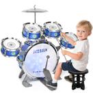 Bateria Infantil MusicForset com Banquinho para Crianças de 2 a 5 Anos Bateria Infantil MusicForset com Banquinho para Crianças de 2 a 5 Anos