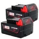 Bateria Leyootoolelec M18 18V 6,0 Ah de íon de lítio, pacote com 2 unidades Bateria Leyootoolelec M18 18V 6,0 Ah de íon de lítio, pacote com 2 unidades