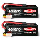 Bateria Lipo HOOVO 4S 14,8 V 6200 mAh 120 C com plugue TR, pacote com 2 unidades