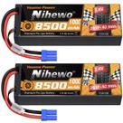 Bateria LiPo Nihewo 8500mAh 7,4V 100C com Conector EC5 para RC 1/8 e 1/10