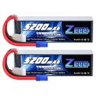 Bateria Lipo Zeee 14,8 V 5200 mAh 100 V com plugue EC5 para RC (pacote com 2 unidades)