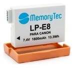 Bateria LP-E8 MemoryTec compatível com Canon SL1 / T2i / T3i / T4i / T5i / X4 / X5 / X6 / X7i