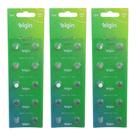 Bateria Lr621 Alcalina Energy 1,5V Elgin 3 Cartelas-30 Und