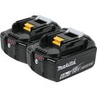 Bateria Makita BL1860B-2 18V LXT de íon de lítio 6,0 Ah, pacote com 2 Bateria Makita BL1860B-2 18V LXT de íon de lítio 6,0 Ah, pacote com 2