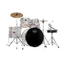 Bateria Mapex 22x16 Comet Madeira Poplar 5 Peças Branco Rajado com Baquetas Bateria Mapex 22x16 Comet Madeira Poplar 5 Peças Branco Rajado com Baquetas