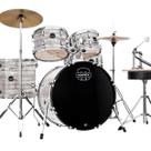 Bateria Mapex Comet 5 peças Branco Rajado Instrumento de percussão Bateria Mapex Comet 5 peças Branco Rajado Instrumento de percussão