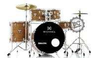 Bateria Michael Trinity Matte Mahog DMT322MMH Bumbo 22,10,12,16 c/ Ferragens, Pratos e Banco Bateria Michael Trinity Matte Mahog DMT322MMH Bumbo 22,10,12,16 c/ Ferragens, Pratos e Banco