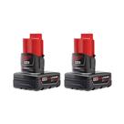 Bateria Milwaukee M12 12V de íon de lítio 4,0 Ah, kit com 2 unidades