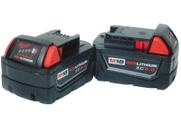 Bateria Milwaukee M18 REDLITHIUM XC 5 Ah, íon de lítio, 18 V, pacote com 2 unidades