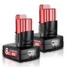 Bateria Mounzuikue 12V 8,0Ah com LCD para Milwaukee M12, kit com 2 unidades Bateria Mounzuikue 12V 8,0Ah com LCD para Milwaukee M12, kit com 2 unidades