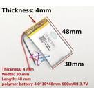 Bateria Mp4 Mp3 48mm X 30mm X 4mm 3,7v 600mah
