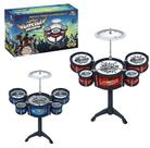 Bateria Musical Infantil 3 tambores e Baquetas Brinquedo