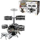 Bateria musical rock party com baqueta e pedal preto na caixa - DM BRASIL