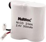 Bateria P/ Telefone Sem Fio 2,4x300mah 2/3aa Multitoc