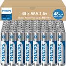 Bateria PHILIPS AAA 48, pacote de 1,5 V, ultra alcalina, de longa duração