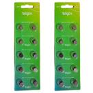 Bateria Pilha LR41 AG3 LR736 Alcalina Elgin 1,5V 20 Unidades Cartela Elgin