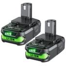Bateria POWTREE 18V 4000mAh Li-Ion para Ryobi P107, pacote com 2