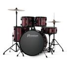 Bateria Premium DX422 WR Vinho 22/16/14/10/12 C/ Ferragens, Prato, Banco e Pedal