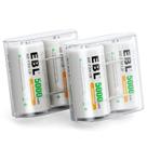 Bateria recarregável EBL C 5000mAh High Energy, pacote com 4
