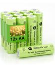Bateria recarregável Howardly AA 900mAh 1,2 V Ni-MH (pacote com 12)