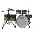 Bateria Rmv Colors B22,10,12,14,16cx14 Preta com champanhe C/aros cromados